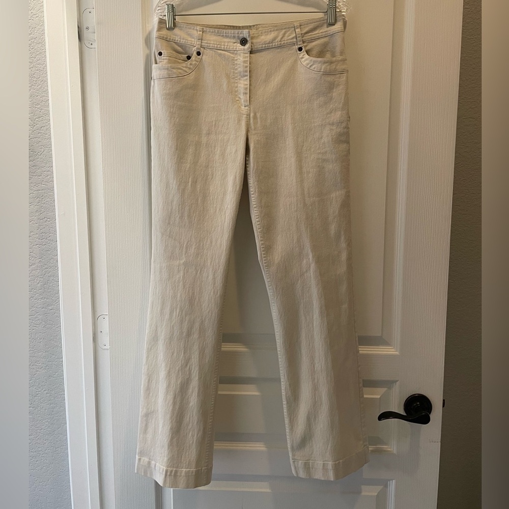 CHRISTOPHER & BANKS CREAM TROUSER PANTS WOMENS 8